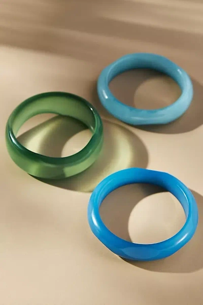 By Anthropologie Round Bangle Bracelets, Set Of 3 In Blue
