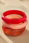 By Anthropologie Round Bangle Bracelets, Set Of 3 In Brown