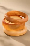 By Anthropologie Round Bangle Bracelets, Set Of 3 In Orange
