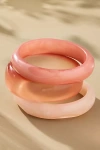 By Anthropologie Round Bangle Bracelets, Set Of 3 In Pink