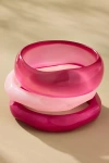 By Anthropologie Round Bangle Bracelets, Set Of 3 In Pink