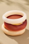 By Anthropologie Round Bangle Bracelets, Set Of 3 In Sand