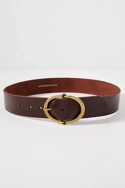 By Anthropologie Round Buckle Belt In Brown