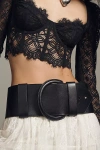 By Anthropologie Round Buckle Thick Waist Belt In Black