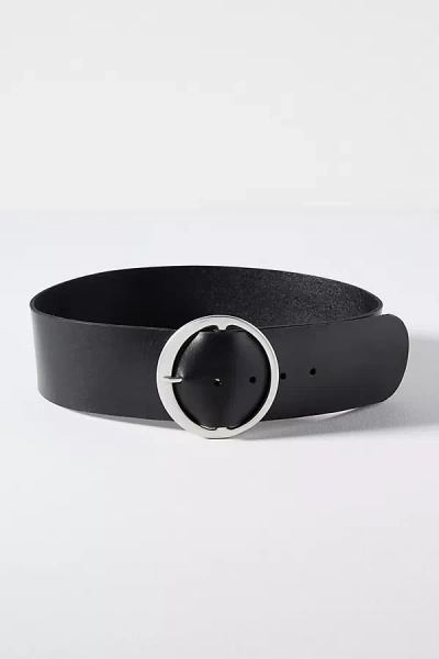 By Anthropologie Round Buckle Wide Belt In Black