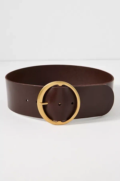 By Anthropologie Round Buckle Wide Belt In Brown