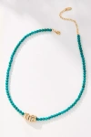 By Anthropologie Round Charm Beaded Necklace In Blue