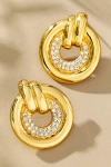 By Anthropologie Round Crystal Drop Earrings In Gold