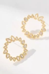 By Anthropologie Round Crystal Post Earrings In Gold