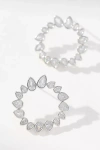 By Anthropologie Round Crystal Post Earrings In Silver