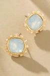 By Anthropologie Round Crystal Stud Earrings In White