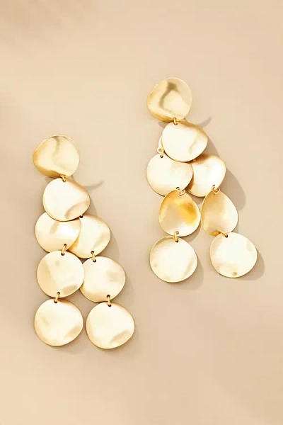 By Anthropologie Round Discs Drop Earrings In Gold