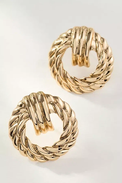 By Anthropologie Round Twist Post Earrings In Gold