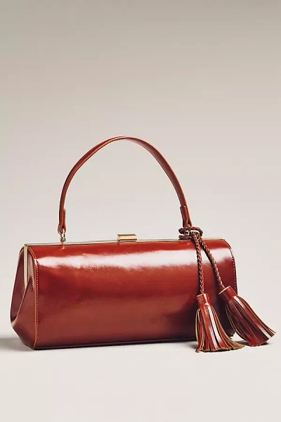 By Anthropologie Rounded Frame Shoulder Bag In Sand