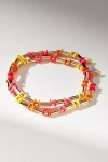 By Anthropologie Rubber Band Stretch Bracelets, Set Of 2 In Pink