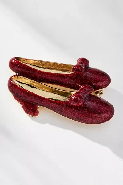 By Anthropologie Ruby Red Slippers Brooch