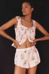 By Anthropologie Ruched Babydoll Pajama Top