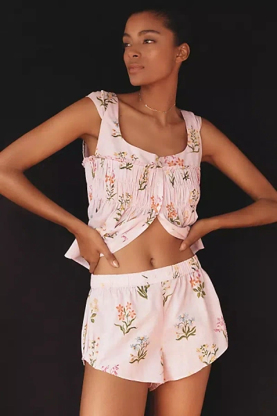 By Anthropologie Ruched Babydoll Pajama Top