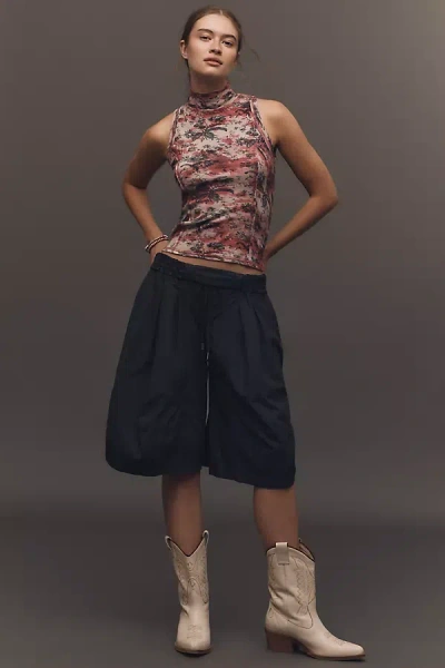 By Anthropologie Ruched Poplin Gaucho Pants