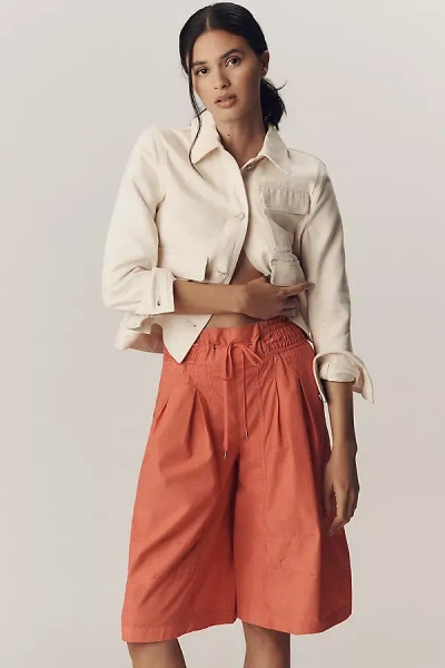 By Anthropologie Ruched Poplin Gaucho Pants