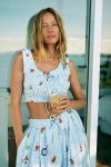 By Anthropologie Ruched Scoop-neck Tank Top In Blue