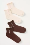 By Anthropologie Ruffle Cuff Socks, Set Of 2