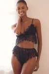 By Anthropologie Ruffle Lace Panty In Grey