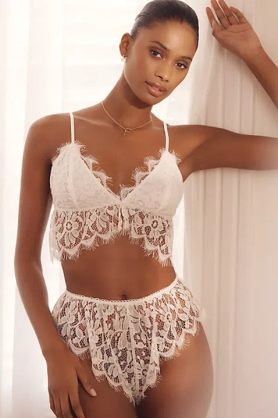 By Anthropologie Ruffle Lace Panty In White