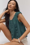 By Anthropologie Ruffle-shoulder Swing Tank Top