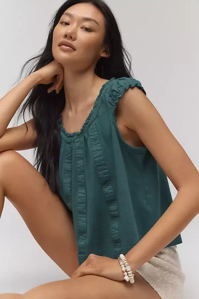 By Anthropologie Ruffle-shoulder Swing Tank Top