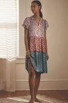 By Anthropologie Ruffle-sleeve Dress In Blue