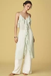 By Anthropologie Ruffled Cross-back Tank Top In Green