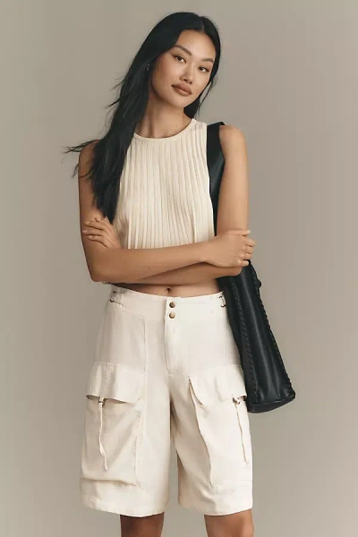 By Anthropologie Safari Bermuda Shorts In White