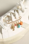 By Anthropologie Safety Pin Pearl Drops Shoe Charm In Orange