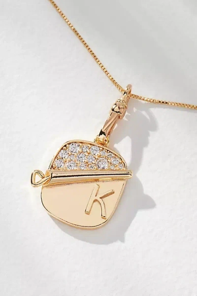By Anthropologie Sardine Tin Charm Monogram Necklace