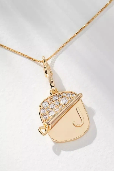By Anthropologie Sardine Tin Charm Monogram Necklace