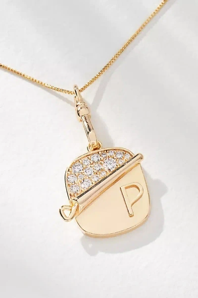 By Anthropologie Sardine Tin Charm Monogram Necklace