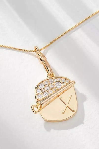 By Anthropologie Sardine Tin Charm Monogram Necklace