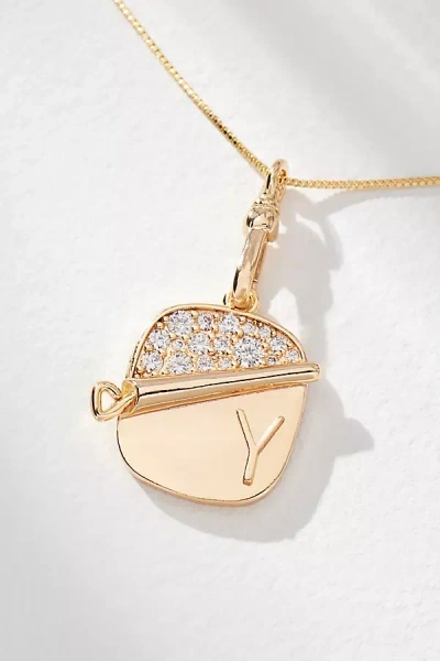 By Anthropologie Sardine Tin Charm Monogram Necklace