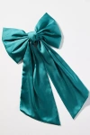 By Anthropologie Satin Bow Barrette In Blue