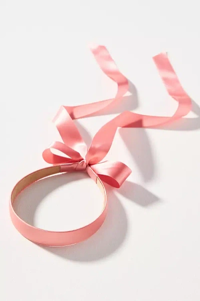 By Anthropologie Satin Bow Tie Headband In Pink