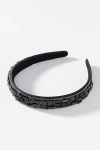By Anthropologie Satin Gem Headband In Black