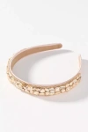 By Anthropologie Satin Gem Headband In Gold