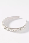 By Anthropologie Satin Gem Headband In Metallic