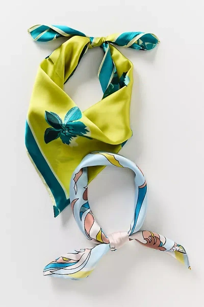 By Anthropologie Satin Hair Scarves, Set Of 2 In Multi