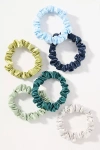 By Anthropologie Satin Hair Ties, Set Of 6 In Brown