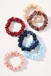 By Anthropologie Satin Hair Ties, Set Of 6 In Brown