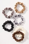 By Anthropologie Satin Hair Ties, Set Of 6 In Brown