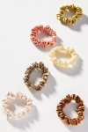 By Anthropologie Satin Hair Ties, Set Of 6 In Multicolor