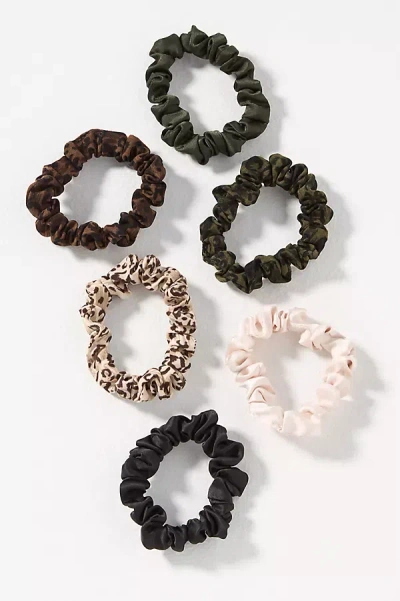 By Anthropologie Satin Hair Ties, Set Of 6 In Multicolor